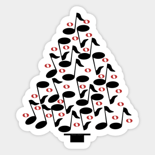 Black Musical Christmas Tree Sticker